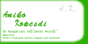 aniko kopesdi business card